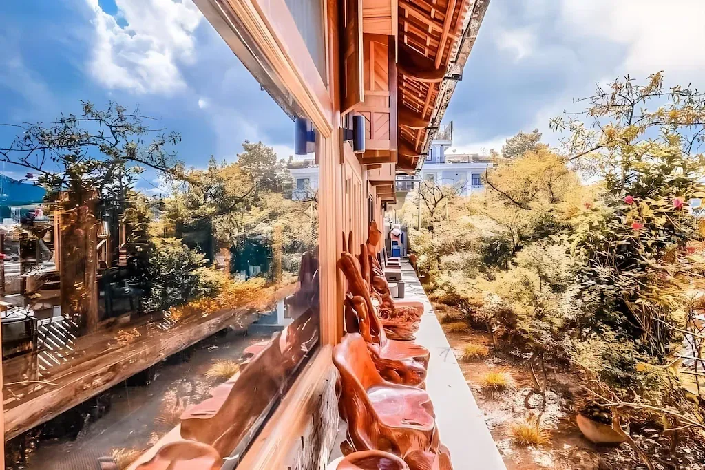 Outdoor terrace area where guests can relax